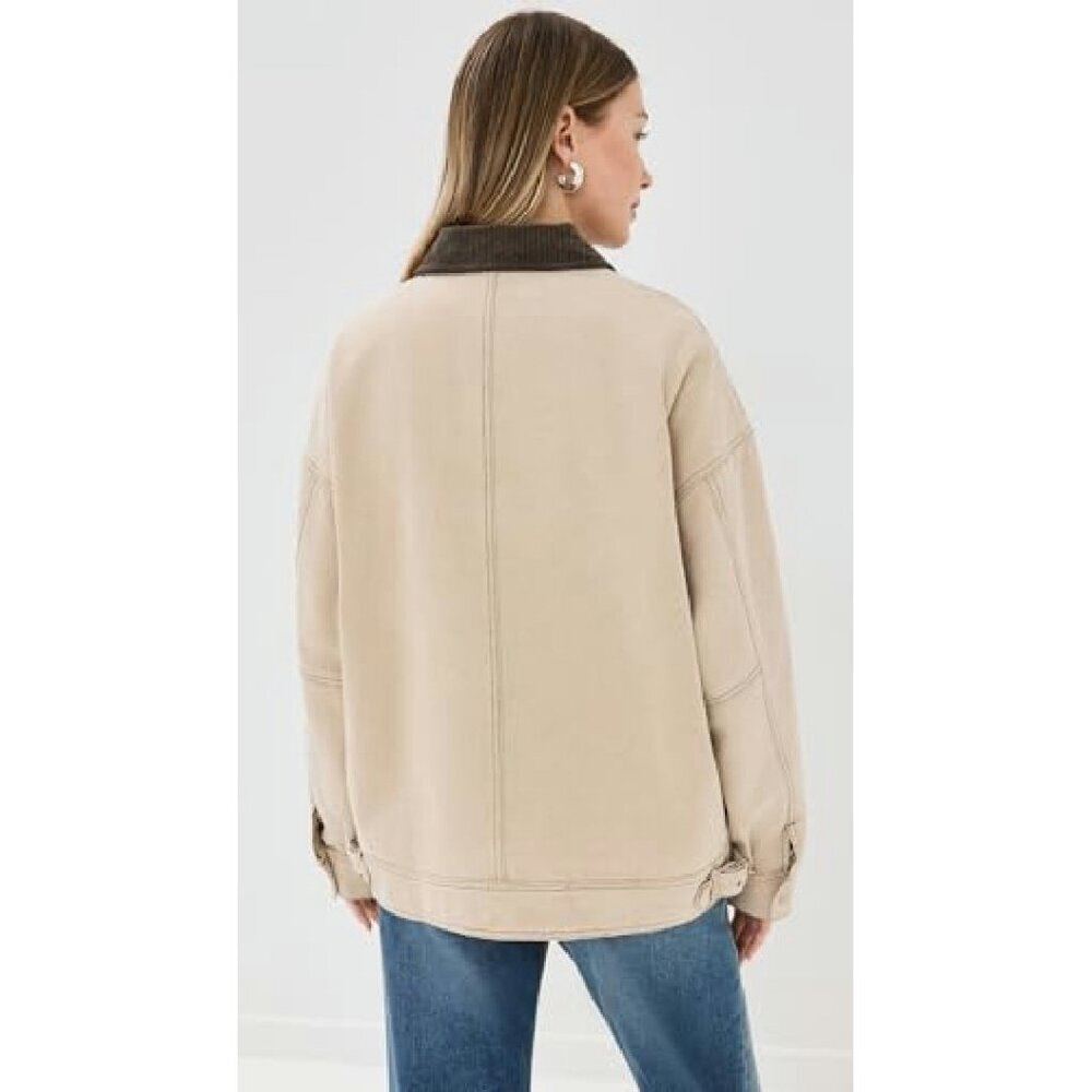 Heavyweight Canvas Barn Jacket with Corduroy Trim & Buckle Tabs - Picture 4 of 7